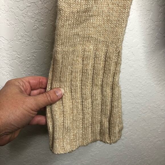 Yansi Fugel tan cream camel wool silk blend turtleneck sweater size Medium - Picture 14 of 16